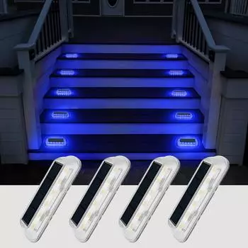 4 шт., 16 светодиодов, уличные солнечные фонари, водостойкие прожекторы для декора сада, солнечные подземные лампы, светильник для двора, настила