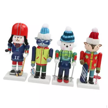 4 шт. 18 см деревянная статуэтка солдата-щелкунчика, расписанная декоративная праздничная классика