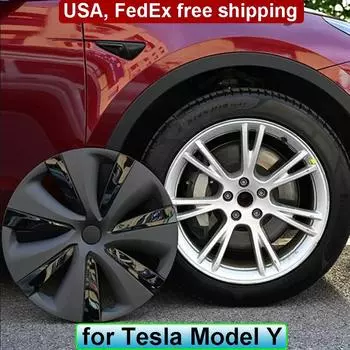 4 шт. 19-дюймовые колпачки ступицы колеса для Tesla Model Y, сменный комплект колпачков ступицы колеса, полная крышка обода ModelY 2023 2022, аксессуары для декора кузова