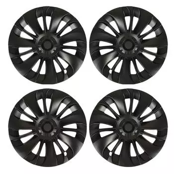 4 шт. 19-дюймовый колпак ступицы колеса с низкой ветрозащитой, защитная замена для Tesla Model Y 2021?2023 матовый черный
