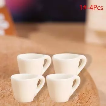 4 шт. 1:12 кукольных миниатюрных кофейных чашек для чайных чашек, подносов для кухни, модель декора, игрушки