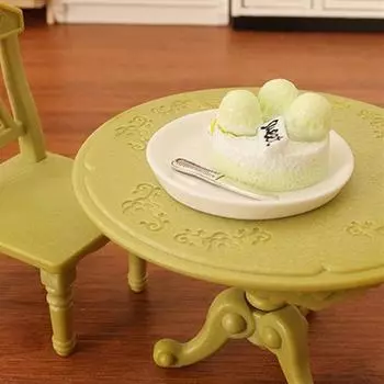 4 шт. 1:12 кукольных миниатюрных имитаций десертного торта, мини-столовая посуда, тарелка, ложка, вилка, поднос для десерта, модель кухонного декора, игрушки