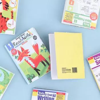 4 шт. 1:12 кукольных миниатюрных тетрадей с упражнениями, бумажный блокнот, декор кукольного дома