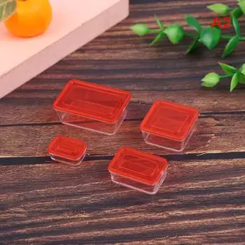 4 шт. 1/12 кукольный домик мини свежий контейнер для хранения ланч-бокс модель кухонная посуда as the picture