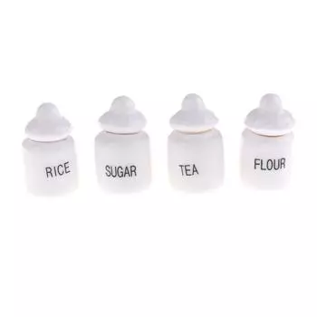 4 шт. 1/12 кукольный домик миниатюрный милый белый керамический баночки для хранения кухонный доступ классическая ролевая игровая мебель игрушки для ребенка