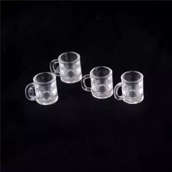 4 шт. 1/12 кукольный домик миниатюрная кухонная посуда пластиковая пивная кружка стеклянные чашки