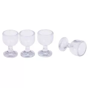 4 шт. 1:12 кукольный домик, миниатюрный кубок, кукольный дом, кухонные бокалы для вина 4 Pcs