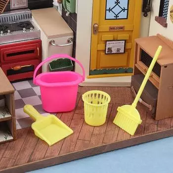 4 шт. 1/12 кукольный домик миниатюрный набор инструментов для уборки кукольная мебель украшения кукольный домик аксессуары ролевые игры игрушки