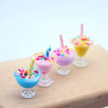 4 шт. 1/12 кукольный домик имитация стаканчика для мороженого кукольный домик миниатюрная кухня еда аксессуары кукольный дом украшения игрушки