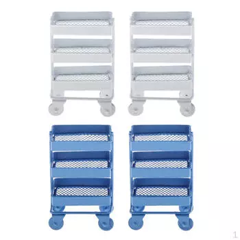 4 шт. 1/12 металлическая полка для хранения и колеса, аксессуары для мебели для кукольного домика