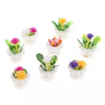 4 шт. 1:12 миниатюрных кукольных домиков с зелеными растениями, горшок с цветами в горшках, мебель, домашний декор