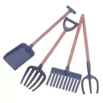 4 шт. 1:12 Миниатюрный садовый инвентарь для кукольного домика Лопата Грабли Мотыги Модель Декор для фермы Игрушка Кукольный домик Аксессуары one size