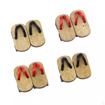4 шт. 1/12 сабо для кукольного домика, мини-деревянная обувь, принадлежности для декораций, обувь для моделирования кукольного домика