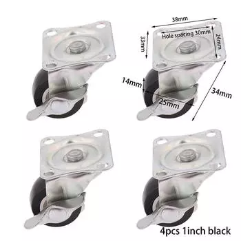 4 шт. 1 /1,25 /1,5 /2 ПВХ мебельные ролики износостойкие бесшумные универсальные тяжелые колеса для тележки вращающиеся на 360 градусов поворотные ролики A1