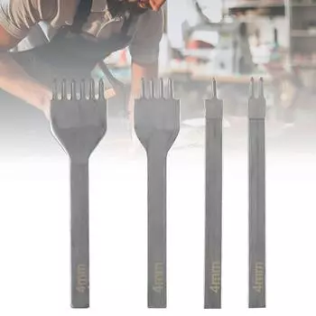 4 шт. 1-2-4-6 зубцов ручной прокол шов дырокол инструмент DIY инструмент кожа ряд дырокол вилка ряд дырокол DIY кожа ремесло инструменты 4pcs 4mm