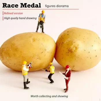 4 шт. 1:64 Фигурка строителя Смола Реквизит для фото Коллекция Поделки Миниатюрный каменщик