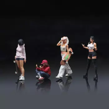 4 шт. 1:64 Фигурки девушек Модные женские фигурки DIY Проекты Песочный стол Орнамент Миниатюрные люди