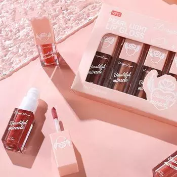 4 шт/1 коробка зеркальный блеск для губ стеклянная глазурь для губ увлажняющий блеск для губ улучшает тон кожи A