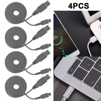 4 шт. 1 м USB-кабель для зарядки для игрового контроллера Nintendo Wii U Gamepad