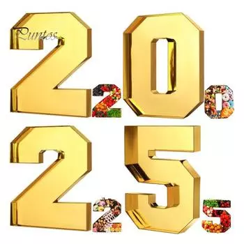 4 шт. 2025 картонная коробка с цифрами, заполняемый лоток для колбасных изделий, конфет, закусок, набор для демонстрации принадлежностей для вечеринок на Новый год, выпускной, годовщину, день рождения красный