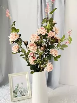 4 шт., 20 головок, искусственный цветок розы, длинный стебель 82 см, цветок розы из искусственного шелка для свадьбы, дня рождения, вечеринки, столы, украшения дома, цветочные красный