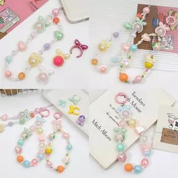 4 шт. 20 мм акриловые бусины с бантиком в виде кролика, подвески для ожерелья, брелок, сделай сам, изготовление ювелирных изделий 20x17mm 4pcs/bag