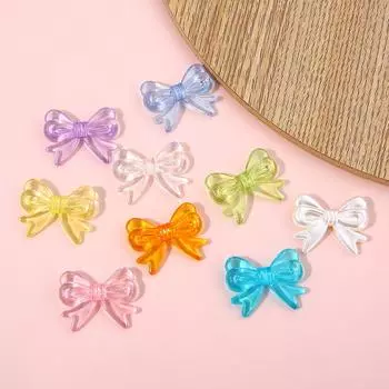 4 шт. 22*29 мм акриловые волшебные цвета бантик аксессуары для изготовления ювелирных изделий DIY очаровательное украшение approx 22*29mm 4pcs белый