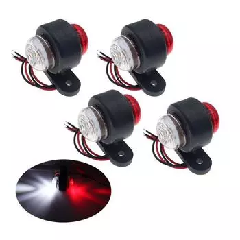 4 шт., 24 В, фары для прицепа для грузовика, светодиодные боковые габаритные фонари, габаритные огни для грузовика, трактора, габаритные огни, красный, белый, янтарь Yellow And Red