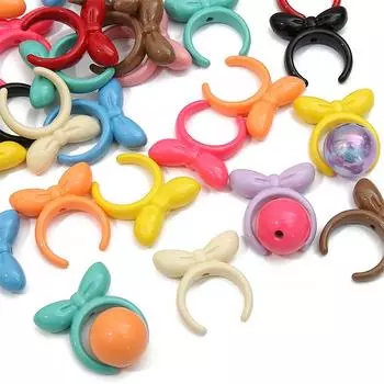 4 шт. 25 мм акриловые бусины с бантиком в виде кролика, подвески для ожерелья, брелок, сделай сам, изготовление ювелирных изделий 25*27mm 4pcs/pack