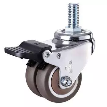 4 шт. 2-дюймовые прочные поворотные резиновые ролики M12 x 25 мм с фиксатором, сменные ролики для мебели