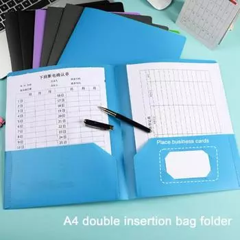 4 шт. 2-страничная папка-файл, прочная, с двумя карманами и застежками, органайзер для студенческих полок 4pcs чёрный