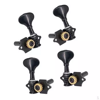 4 шт. 2R 2L винтажные колки для укулеле с золотыми струнами чёрный