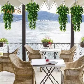 4 шт. 30-дюймовые подвесные искусственные зеленые растения, реалистичные искусственные листья эвкалипта, лиана для дома и улицы, искусственная зелень, плющ, рождественская каминная полка, крыльцо 4pcs