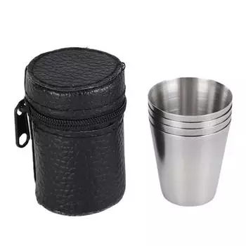 4 шт. 30 мл нержавеющая сталь походная кружка кружка походная портативная чашка для чая кофе пива