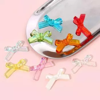 4 шт. 34*20 мм акриловые волшебные цвета бантик аксессуары для изготовления ювелирных изделий DIY очаровательное украшение 34*20mm 4pcs прозрачный