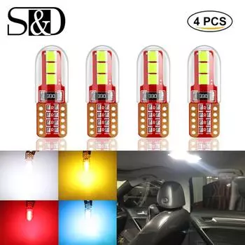 4 шт. 3535 светодиодные чипы супер яркие T10 светодиодные W5W WY5W 501 168 светодиодные автомобильные купольные фонари для чтения авто габаритные лампы клиновые габаритные лампы светло-синий