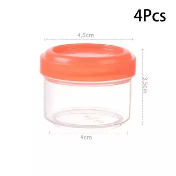 4 шт. 35 мл контейнеры для салатной заправки, пластиковые контейнеры для соуса с закручивающейся крышкой и крышкой, аксессуары для ланч-боксов оранжевый