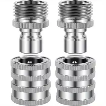 4 шт. 3/4 быстроразъемный соединитель для садового шланга из нержавеющей стали для шланга для воды, адаптер для насоса мойки высокого давления для крана 3/4