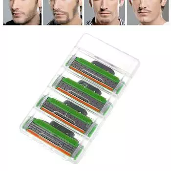 4 шт. 3 слоя острых сменных лезвий ручная бритва для бритья волос на теле Gillettee Mache 3 зелёный