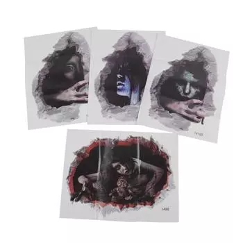 4 шт. 3D наклейки на стену на Хэллоуин, водонепроницаемые страшные 3D наклейки на стену с изображением трупа, украшение для спальни