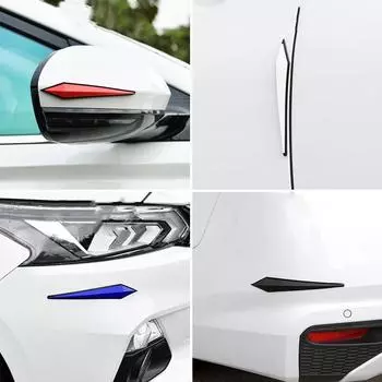 4 шт., 3D наклейки, защита двери автомобиля, резиновая защита для гаража, защита для стен, бампер, защита для парковки, стены, автомобильный Стайлинг, автомобильные аксессуары красный