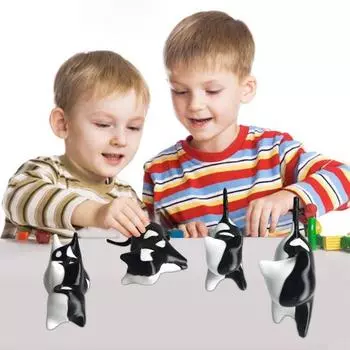 4 шт. 3D-печатная ситцевая кошка, съемная сращенная кошка, головоломка, игрушка-фиджет, декомпрессионное настольное украшение, игрушка для домашнего офиса, декор 4pcs