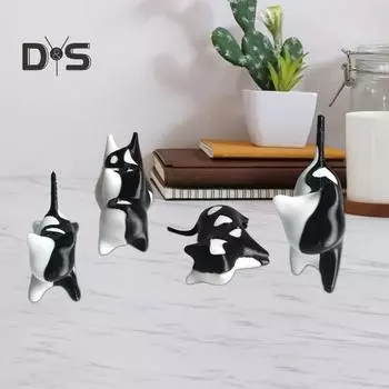 4 шт. 3D-печатная ситцевая кошка, съемная сращенная кошка, головоломка, игрушка-фиджет, декомпрессионное настольное украшение, игрушка для домашнего офиса, декор 4pcs