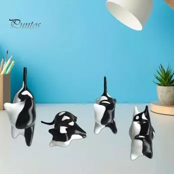 4 шт. 3D-печатная ситцевая кошка, съемная сращенная кошка, головоломка, игрушка-фиджет, декомпрессионное настольное украшение, игрушка для домашнего офиса, декор 4pcs