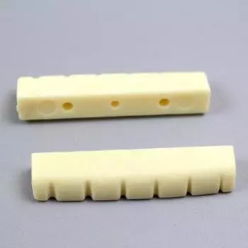 4 шт., 43 мм, с плоским дном, с прорезями, 6-струнная костяная гайка для акустической гитары белый