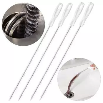 4 шт., 45 см, щетка для дноуглубления канализации с ручкой, гибкая нейлоновая щетина, щетка для очистки раковины, щетка для чистки труб, аксессуары для кухни и ванной комнаты 45cm