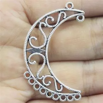 4 шт. 45x10 мм филигранные соединители в форме полумесяца подвески для изготовления ювелирных изделий для изготовления сережек