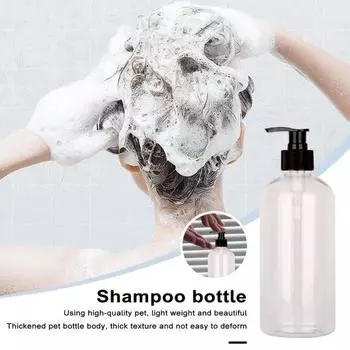 4 шт., 500 мл, прозрачные бутылки с насосом, прочный портативный многоразовый дозатор без бисфенола А для шампуня, лосьона, мыла чистый