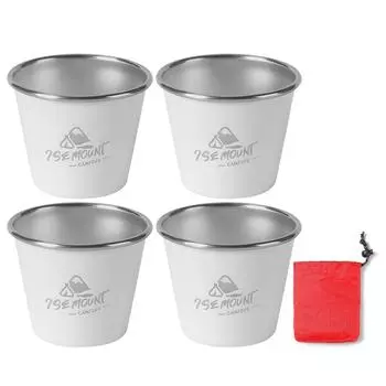 4 шт. 50 мл уличный стакан для кофе из нержавеющей стали кружки для чая и молока штабелируемые легкие кружки для пикника на природе серый