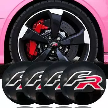 4 шт., 56,5 м, алюминиевый логотип FR, наклейка на центральную крышку ступицы колеса автомобиля для Seat Leon FR + Cupra Ibiza Altea Exeo Formula, аксессуар для стайлинга
